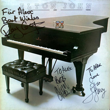 myRockworld memorabilia: Elton John - Album Here and there, 1976, Ultra rare - signed by Ray Cooper, Nigel Olsson and Elton John