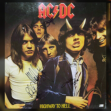 myRockworld memorabilia: AC/DC - Album Highway to Hell - 1979, signed by Malcom Young, Angus Young, Phil Rudd and Cliff Williams