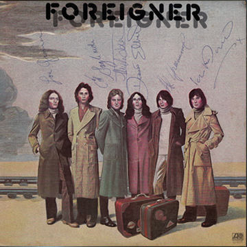 myRockworld memorabilia: Foreigner, 1977 vinyl LP, signed Lou Gramm, Ed Gagliardi R.I.P., Mick Jones, Dennis Elliot, Al Greenwood and Ian McDonald