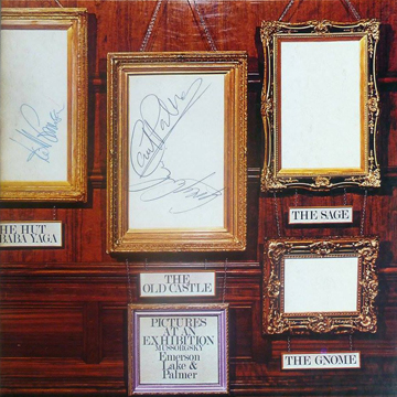 myRockworld memorabilia: Emerson, Lake and Palmer - Album Pictures at an Exhibition, 1971 - nice, vintage signed with a blackpen by Keith Emerson ( R.I.P.), Greg Lake and Carl Palmer